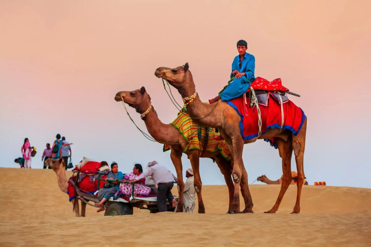 Desert safari across the golden dunes of the Thar desert