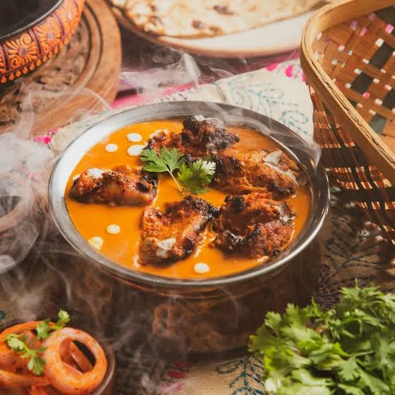 Fine dining Indian culinary table with spices and regional cuisine