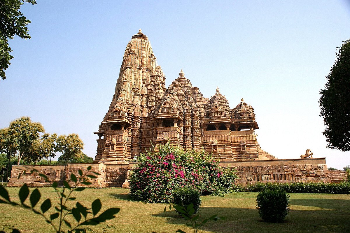 Intricately carved stone sculptures of Khajuraho temples